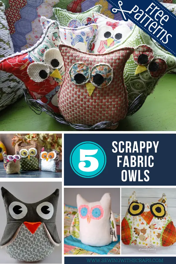 5 Scrappy Fabric Owl Patterns and Tutorials